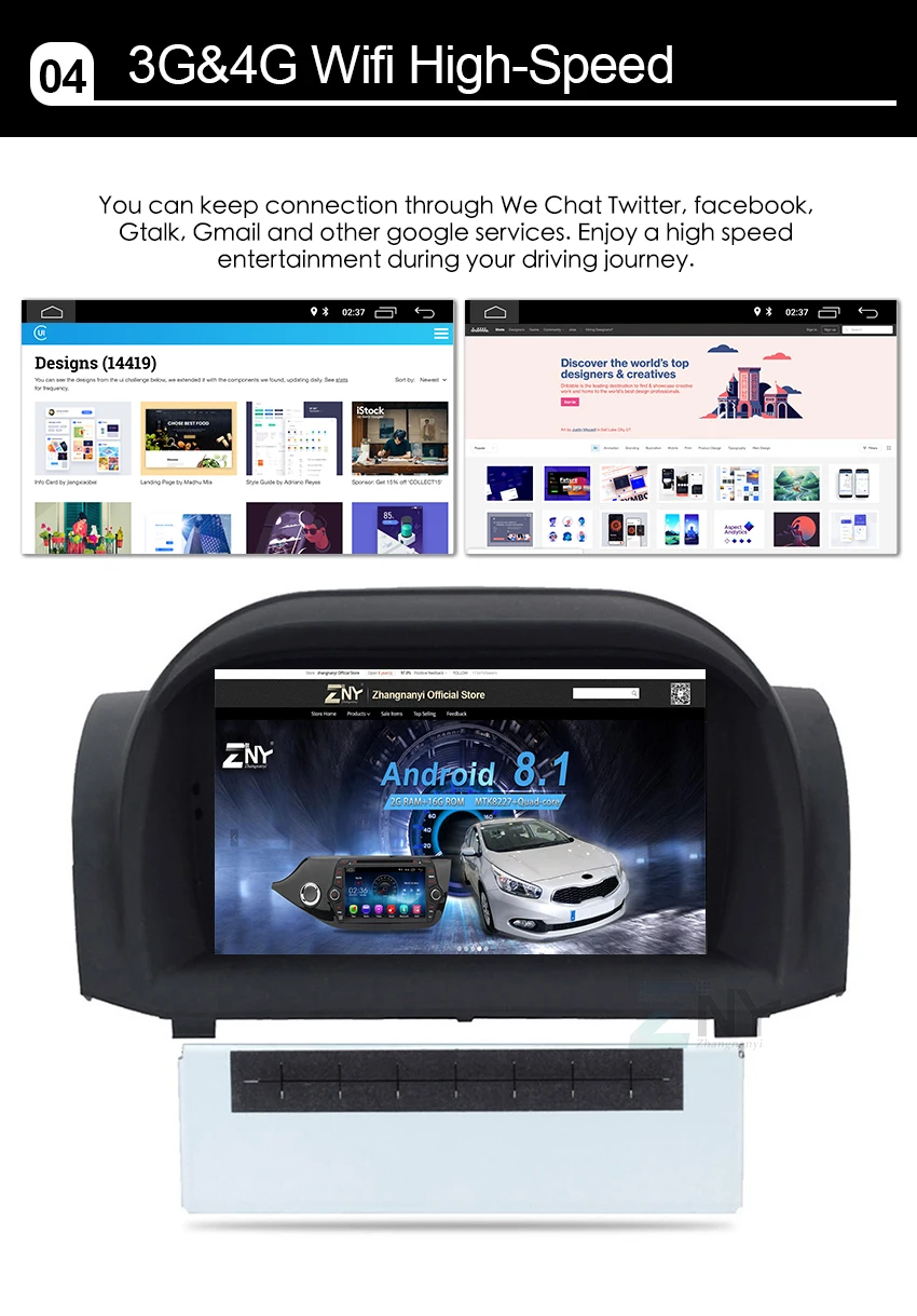 Clearance 7" HD Android 8.1 Car GPS Stereo For Ford Fiesta 2013 2014 2015 2016 Auto DVD Audio Radio FM WiFi Navigation Free Backup Camera 6