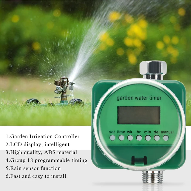 Automatic Garden Irrigation Controller Watering Timer Rain Sensor LCD