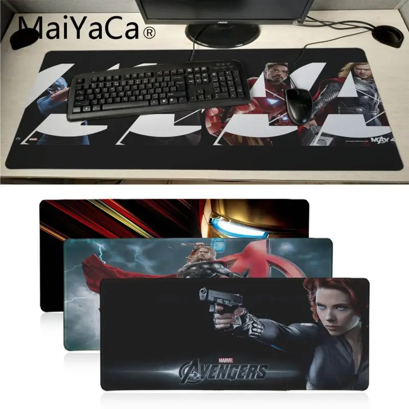 Maiyaca, Мстители, супергерои, Железный человек, Черная Вдова, alfombrilla, игровой коврик для мыши, xxl, скоростная клавиатура, коврик для мыши, ноутбук, ПК, Настольный коврик