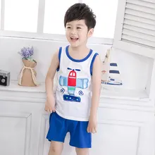 Summer Cute Cartoon 2PCS Kids Baby Boys Girls Floral T-shirt Top Shorts Pants Set Clothes Children Pajamas Girls Clothing DS9
