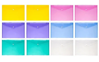 

120pcs File folder plastic document bag A4 hasp button file cover classified storage file bag wen6457