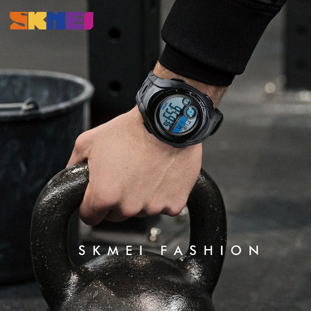 SKMEI новые спортивные часы мужские водостойкие будильник 2 времени наручные часы Неделя дисплей Цифровые мужские часы Relogios 1470
