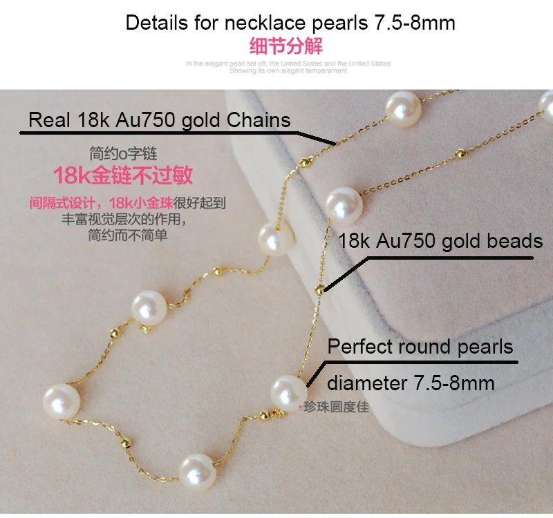 Classical 18k gold beads and pearls star family necklace choker sweater chain for women ladies Mom girls best gift in summer (26)