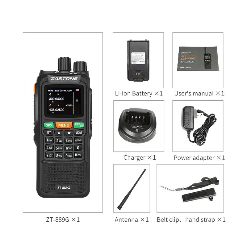 ZASTONE ZT-889G gps SOS портативная рация 10 Вт 3000 мАч VHF/UHF 400-520/134-174 МГц 999CH радиопередатчик