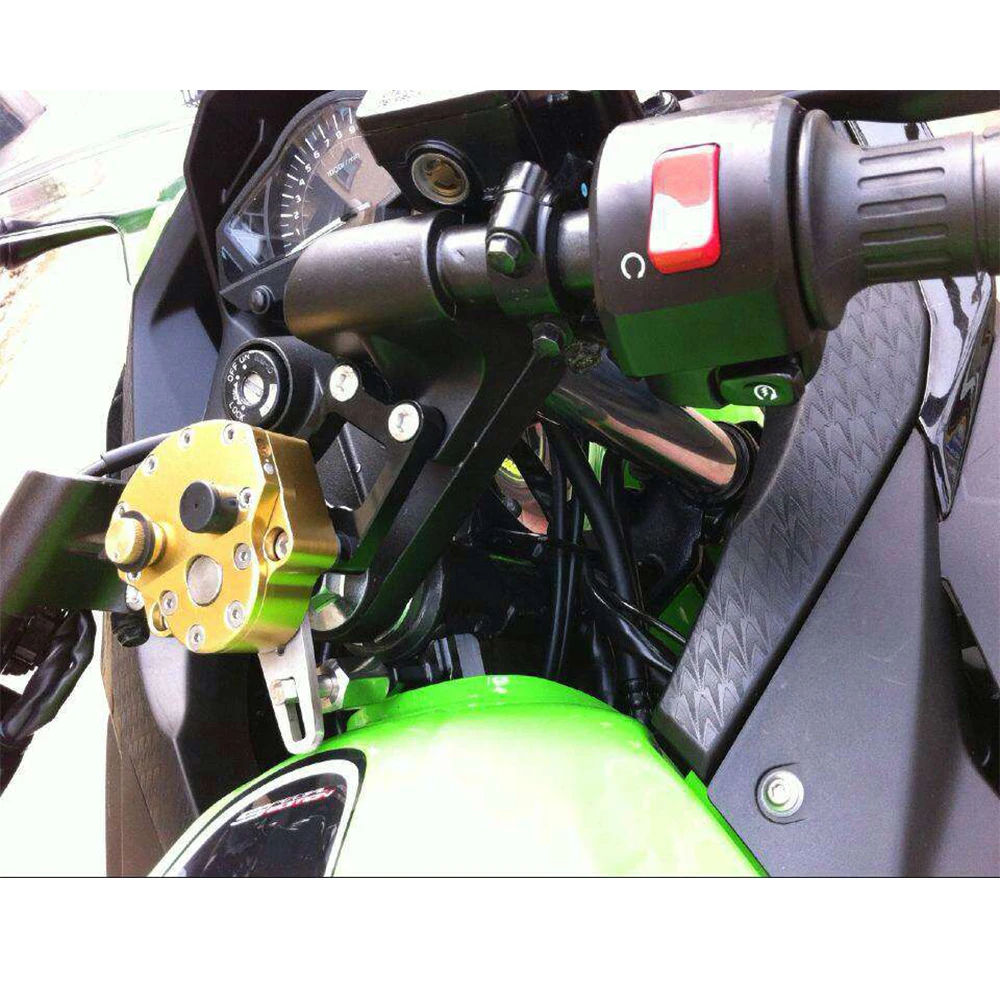KEMiMOTO рулевой демпфер с кронштейном Комплект для Kawasaki Ninja250R Ninja250 2008 ниндзя 250 300 EX250K Ninja300 2008-2014 KEMiMOTO рулевой демпфер с кронштейном Комплект для Kawasaki Ninja250R Ninja250 2008 ниндзя 250 300 EX250K Ninja300 2008-2014