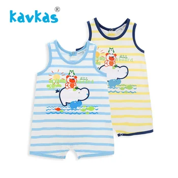 

Kavkas Newborn Baby Boys Sleeveless Hippo Printing Romper Jumpsuit Playsuit Outfits Summer Beach Wearing Costume Roupa De Bebes