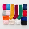 Mejores Ofertas Calcetines de algodón hasta la rodilla para niñas pequeñas, largos, doble aguja, primavera y verano kWmeM33b