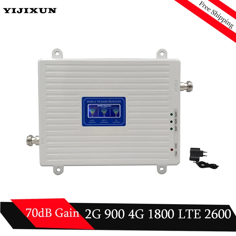 

FreeShipping 4G Repeater 4G 2600Mhz 900/1800/2600/Mhz 2G 3G 4G Mobile Phone Repeater Cellular Signal Booster Amplifier
