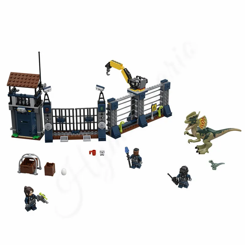 

Jurassic World 2 Park Dinosaur Indoraptor Dilophosaurus Outpost Attack Building Blocks Bricks Toys Compatible With Lego