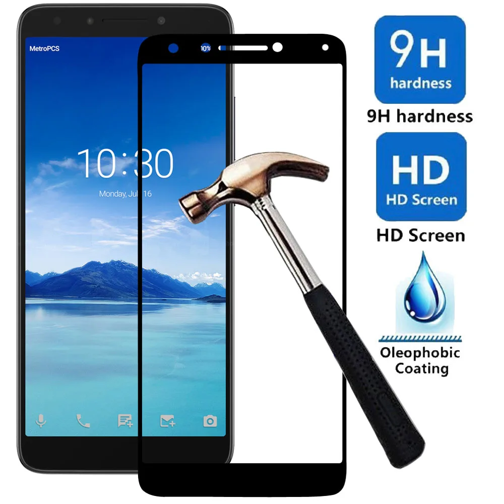 

Full Cover Tempered Glass Screen Protector Explosion-proof Front Films For Alcatel 7 / 7 Folio 6062W / REVVL 2 Plus (T-Mobile)
