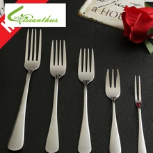 High Quality Stainless Steel Kitchenware Metal Silver Fork Steak Fork Fruit Salad Fork Dinnerware Kitchen Cutlery Free Shipping