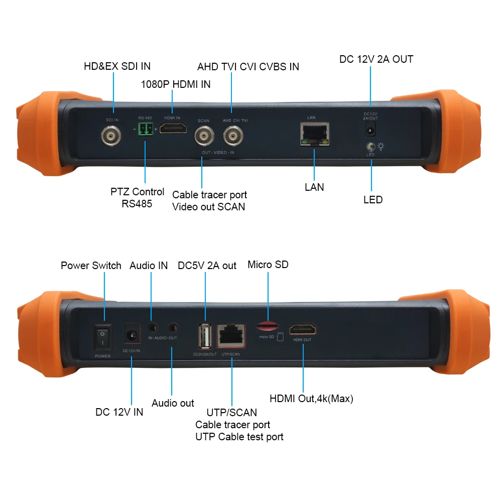  7inch CCTV camera tester 8MP video Tester TVI CVI 5MP AHD 2MP SDI ahd monitor Camera HDMI Call OSD 
