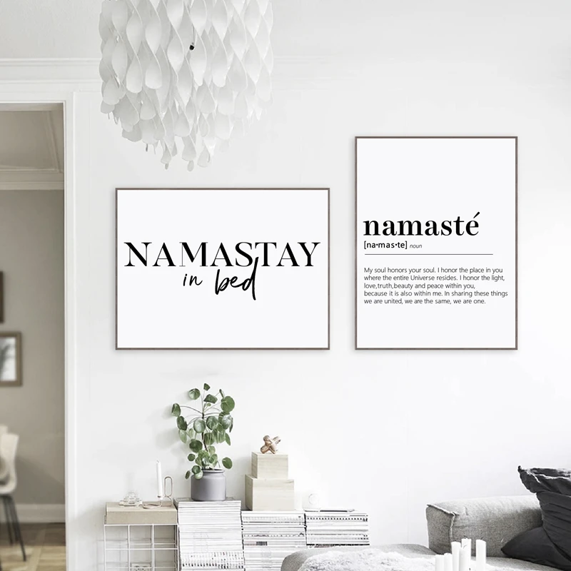 Namaste Quote Print Watercolour Wall Art