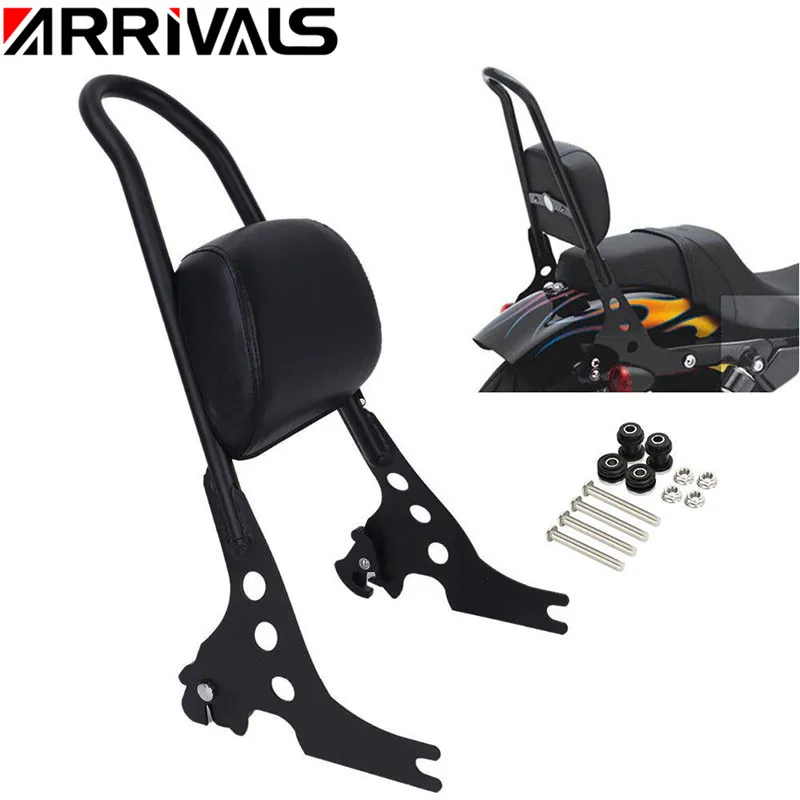 Luggage Rack Sissy Bar Rear Passenger Backrest Cushion Pad For Harley Sportster XL1200 XL883 2004-2017