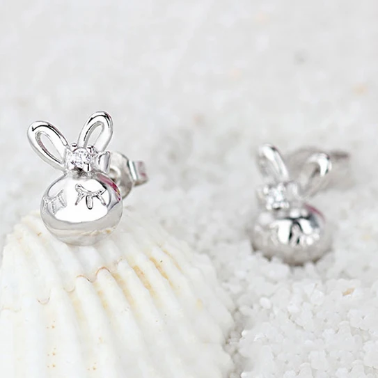 Женские серьги кролики из серебра 925 пробы|earings|earring jackets for diamond studsearring studs guys |