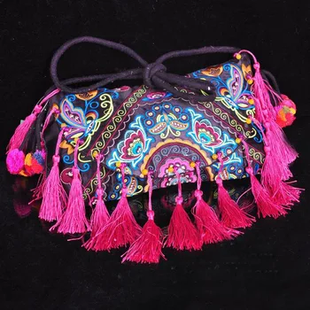

Top Promotional Women's Embroidered bags!Hot national trend handmade embroidered messenger bag double faced embroidery