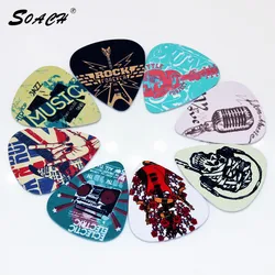 SOACH 10pcs/Lot 0.71mm thickness guitar strap guitar parts  Singing Rock gestures music elements mixed pattern guitar picks
