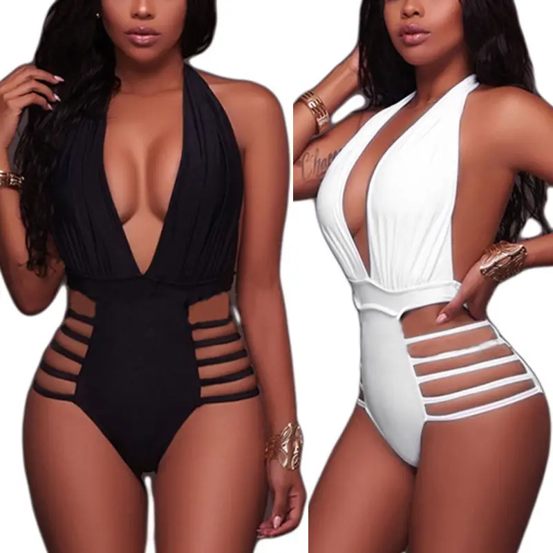 

2017 New Womens Swimming Costume Padded Swimsuit Halter Monokini Swimwear Push Up Bikini One-Piece Suits