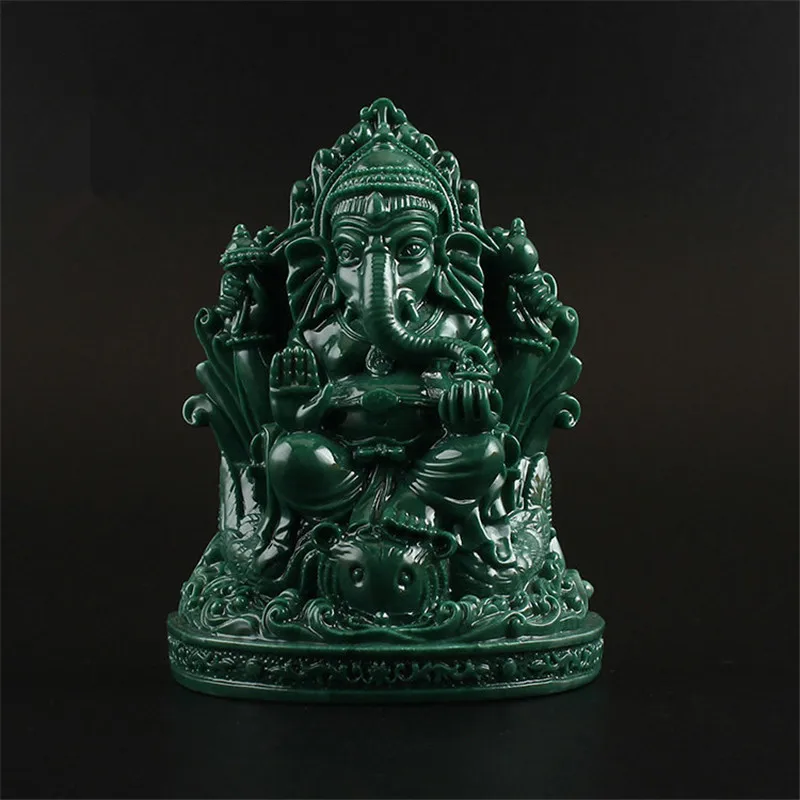 12cm Colored Plated Imitate Jade Material Resin Geneisha Indian God Putting Decorate Small Effective Statue Decoration | Дом и сад