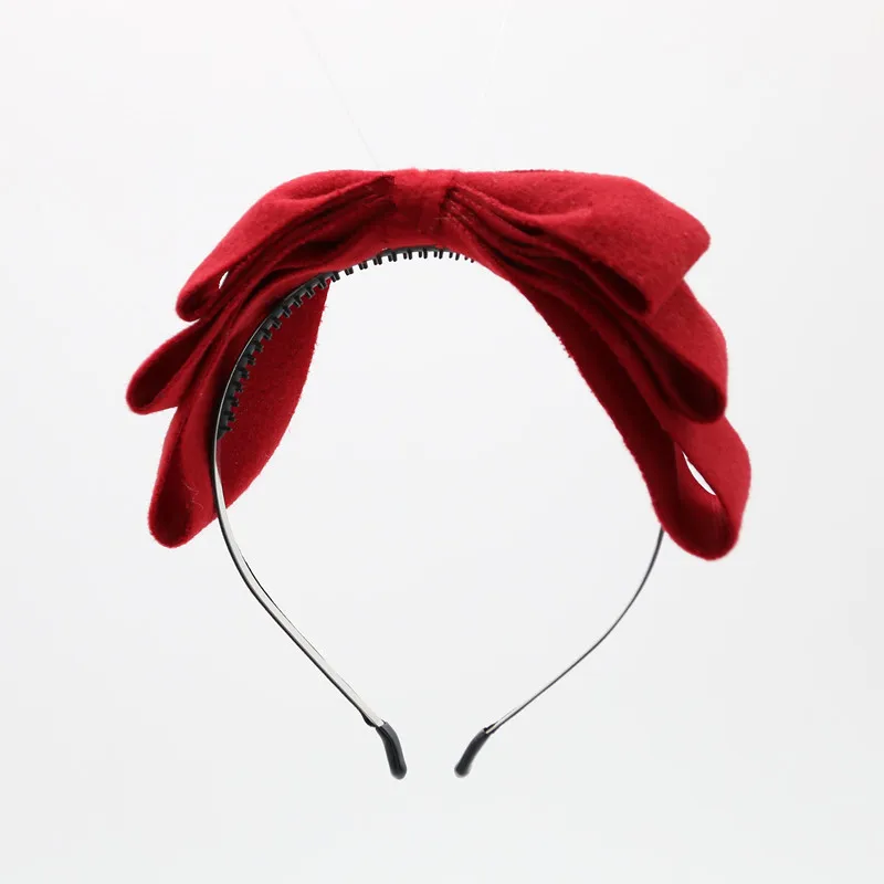 

New winter felt 3 layor bow elegant headband fashion children hairband hair accessories OEM