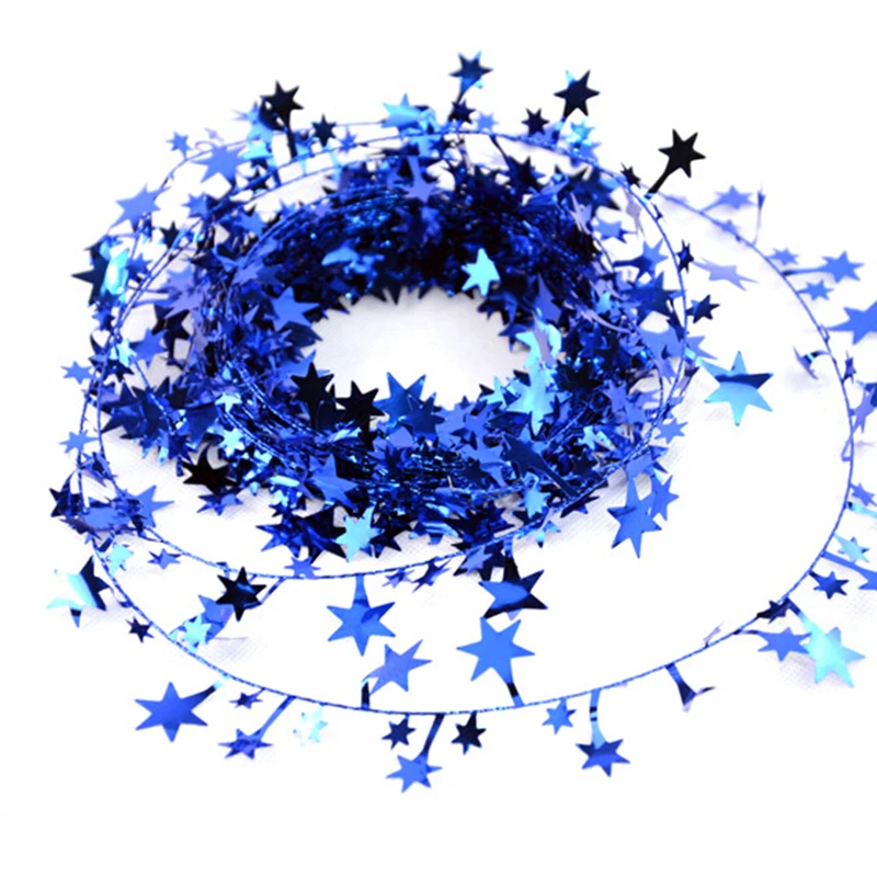 5 м подвесная гирлянда из сосны, Рождественское украшение, гирлянда, Рождественское украшение, Рождественская елка, 5 цветов - Цвет: Синий