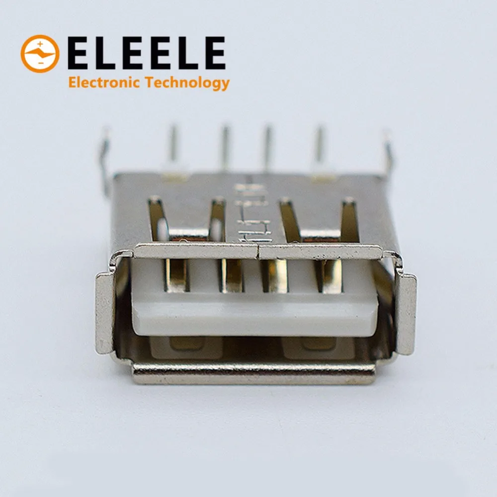 

2pcs USB 2.0 4Pin A Type Female Socket Connector 2 Feet 90 Degree Data Transmission Charging Plug Adapter PCB SDA Cable PN35
