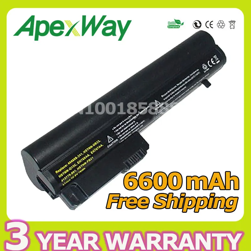 Apexway 6600 мАч 9 ячеек Аккумулятор для HP Business Notebook 2400 2510p NC2400 412779-001 2530p 2540p EH768AA HSTNN-FB21 |