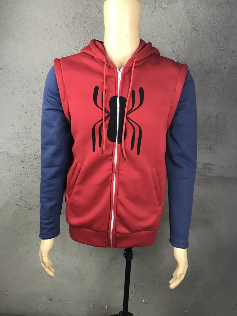 Человек-паук: Hoody cosplay costume хлопковый свитер мужской с капюшоном Питер парк Человек-паук пальто на молнии