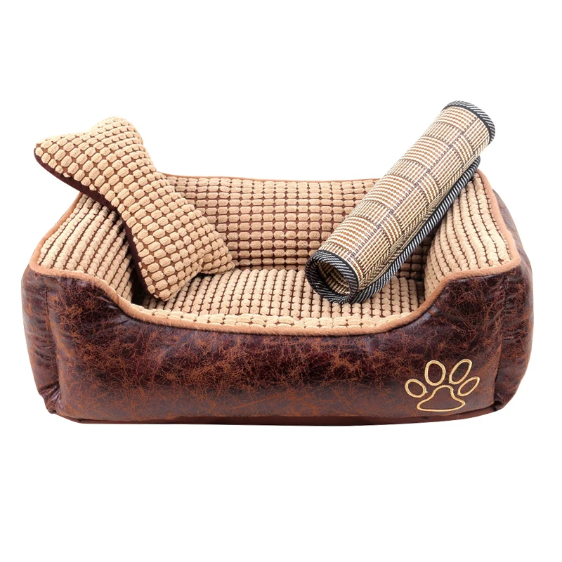 

Dog Beds Waterproof Bottom Soft Warm Cat Bed Cotton Cloth Nest Pet Tools Suit For Medium Large Dog Four Seanons Pet Sofa