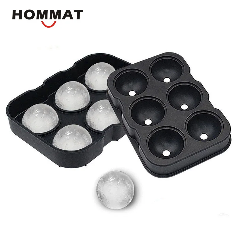 

Whiskey Cocktail Big Ice Cube Tray 6 Holes Ice Cube Form Round Shaped Ice Ball Maker Silicone Ice Mold Bar Kitchen Accessories