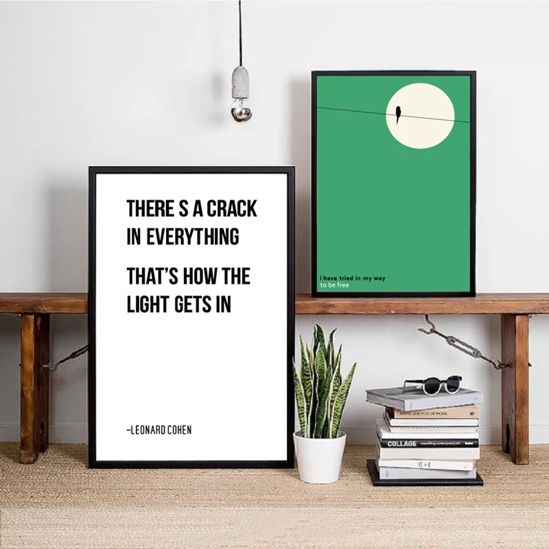 Leonard Cohen Quote Canvas Art Prints Home Wall Decoration