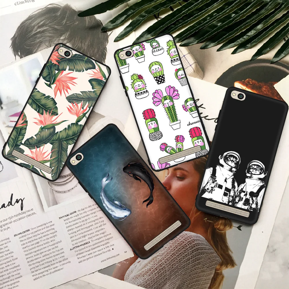 

EKDME Pattern Phone Cases For Xiaomi 5X MiA1 Silicone Protective Cover Redmi Note 5 4 5A 4X Pro 4A Lovely Animal Black Shell