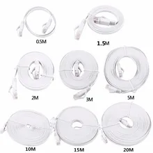 0,5 m 1,5 m 2m 3m 5m 10m 15m 20m de Cable CAT6 plana UTP Cable de red Ethernet RJ45 parche LAN Router con Cable Cables de computadora