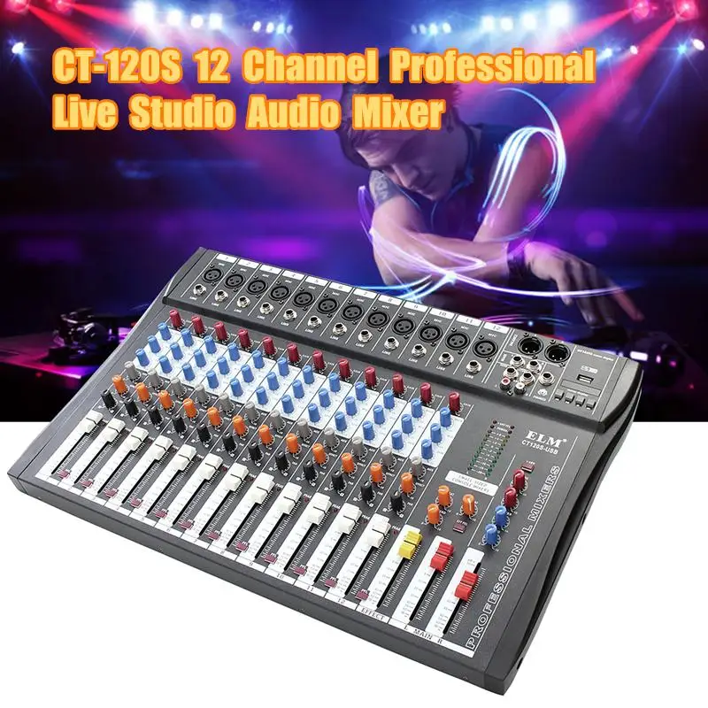 ELM CT 120S 12 канальный Professional для студий с живым звуком аудио микшер USB микшерный