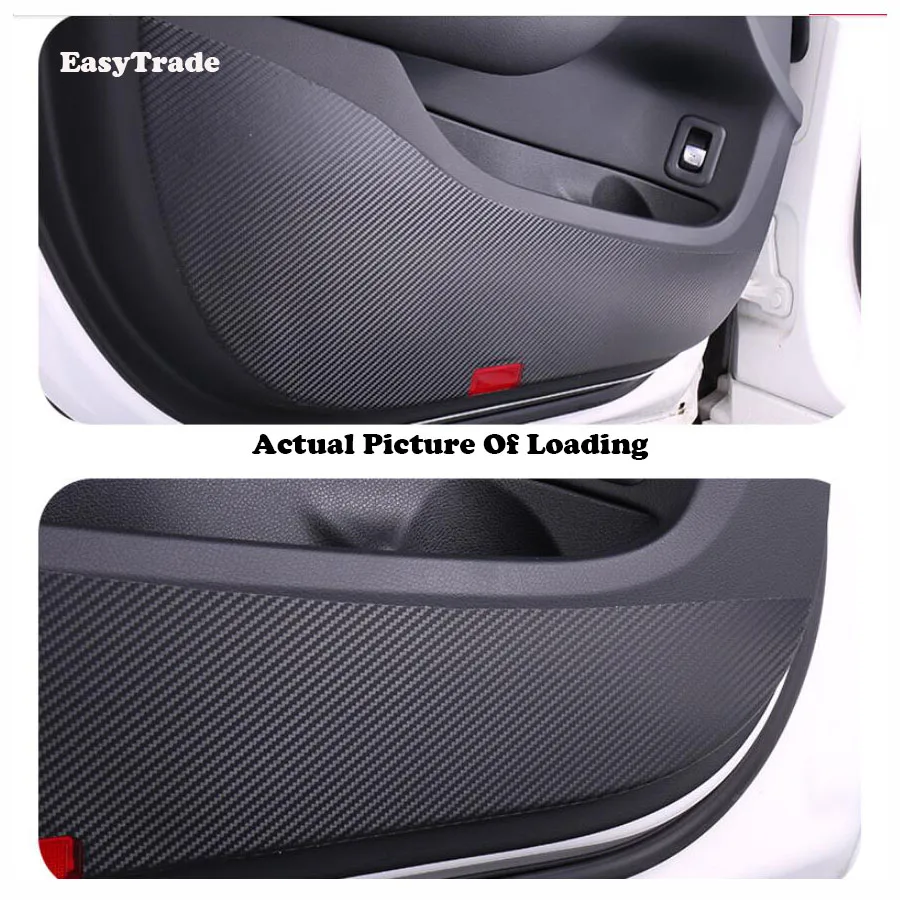 Leather Carbon Fiber Door Anti-kick Pad Sticker Protection Decal For Peugeot 3008 Accessories 2017 2018 2019 Car | Автомобили и