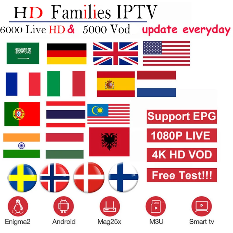 HD Families IPTV Server Subscription for World Israel Nordic Scandinavian Dutch Hebrew USA Smart TV M3U Android Box 6000 Live HD Families IPTV Server Subscription for World Israel Nordic Scandinavian Dutch Hebrew USA Smart TV M3U Android Box 6000 Live