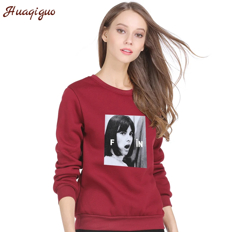 

Harajuku Style 2017 Korean Winter Sweatshirts Women Character Printed Autumn Round Neck Punk Fleece Hoodies Drop Shipping