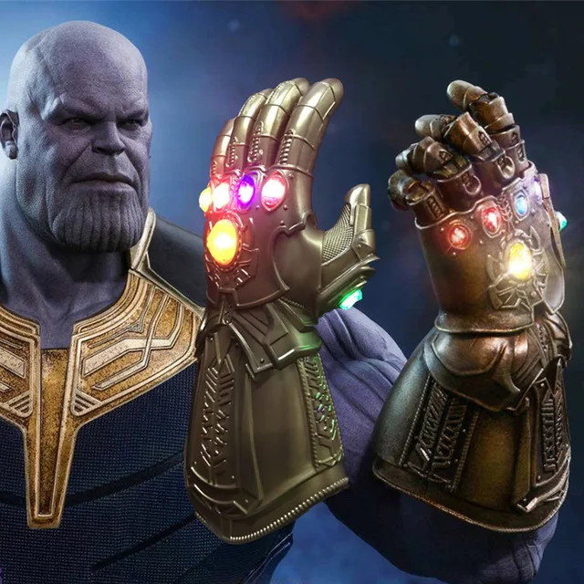 

Thanos Infinity Gauntlet War Cosplay Superhero Avengers Light Up Flash Led Latex Glove Halloween Party Glove Prop Costume