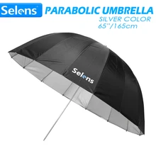 Selens 65 "165 سنتيمتر مظلة عاكس عميق مكافئ فضي اللون ل Speedlite استوديو فلاش الإضاءة غير المباشرة ث/حقيبة حمل