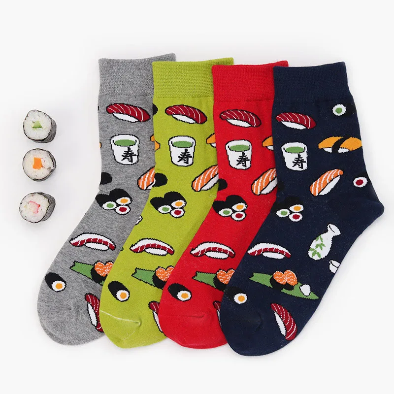 gold toe socks for women [WPLOIKJD]Funny Creative Harajuku Sushi Cartoon Design Socks Japanese Crew Socks Women Novelty Life Mujer Calcetines Sokken slipper socks women