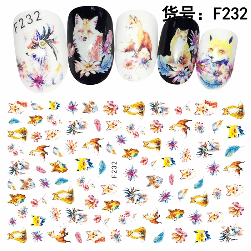 

SUPER THIN SELF ADHENSIVE 3D NAIL ART NAIL SLIDER STICKER CARTOON CAT LITTLE RED CAP RABBITS HARE DOG PALM TREES F231-240