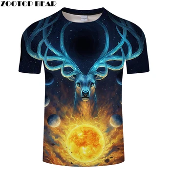 

Fashion Elk Print T shirt Men Brand Design Women Animal 3D t shirt Summer Casual tshirts Tops&Tees Drop Ship Hot ZOOTOP BEAR