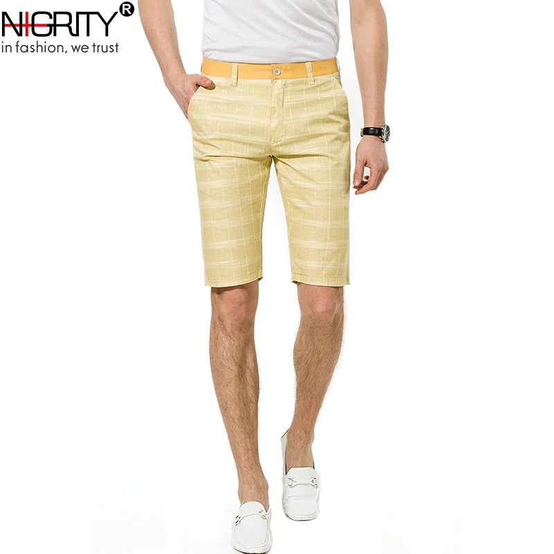 

NIGRITY Casual Shorts Men Slim Fit 2019 Summer Fashion Cotton Breathable Brand Clothing Bermuda Trousers Big Size C603