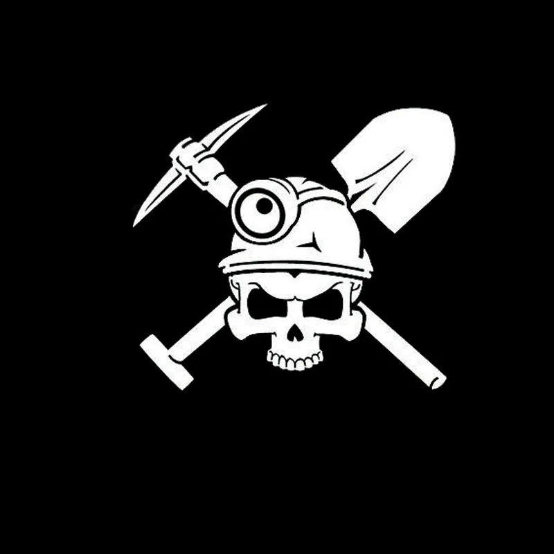 15.2*13.4CM Miners Personality Skull Car Stickers Stylish Cool Graphics Motorcycle Vinyl Decals