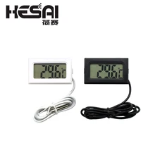 1 м Мини ЖК-дисплей цифровой термометр с черным датчиком/Белый Холодильник Морозильник Термометр