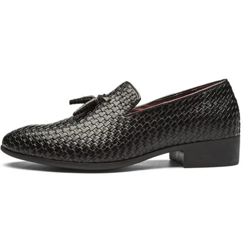 Diweini/ г.; Мужская обувь; Роскошная брендовая кожаная повседневная обувь для вождения; оксфорды; мужские лоферы; мокасины; итальянская обувь для мужчин на плоской подошве - Цвет: Black