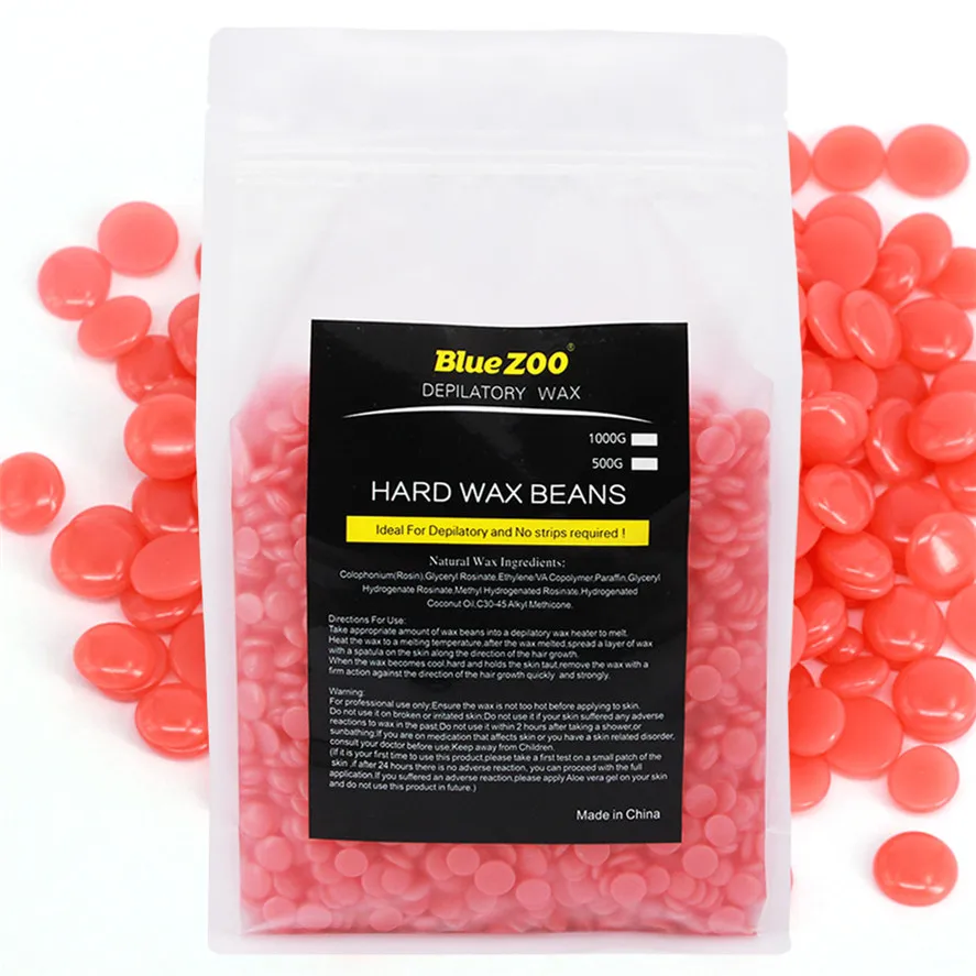 New 1000g Strawberry flavor Hair Removal Cream No Strip Depilatory Hot Film Hard Wax Pellet Waxing Bikini Hair Removal Bean