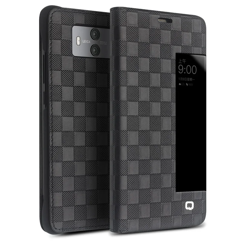 

QIALINO Genuine Leather Phone Cover for Huawei Ascend Mate 10 Sleep Wake Function Smart Flip Case for Mate10 pro for 5.9 inches