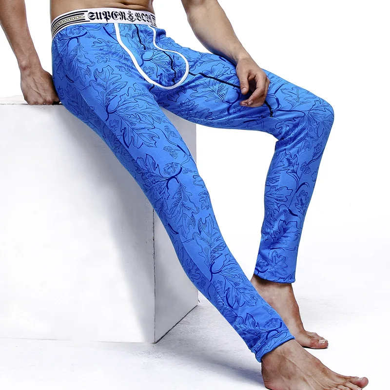 best mens long underwear Men's Wholesale Printing Cotton U Convex Design Long Johns Leggings Home Furnishing Modal Warm Pants long johns pants