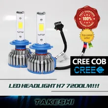 high power H7 24V LED COB Light Conversion Kit Fog HeadLight Lamp Cooling Fan Super Bright White 6000K long service life